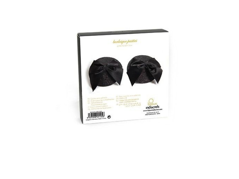 BIJOUX - BURLESQUE SHINY NIPPLE COVERS WITH BOW