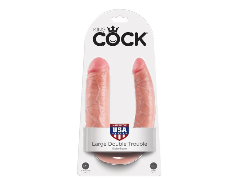 KING COCK - U-SHAPED LARGE DOUBLE TROUBLE FLESH 17.8 CM