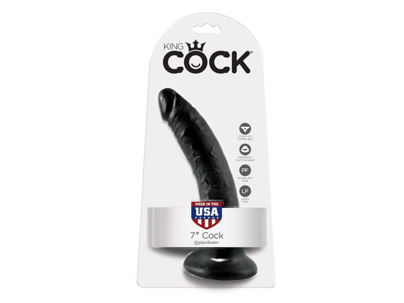 KING COCK - 7 DILDO BLACK 17.8 CM