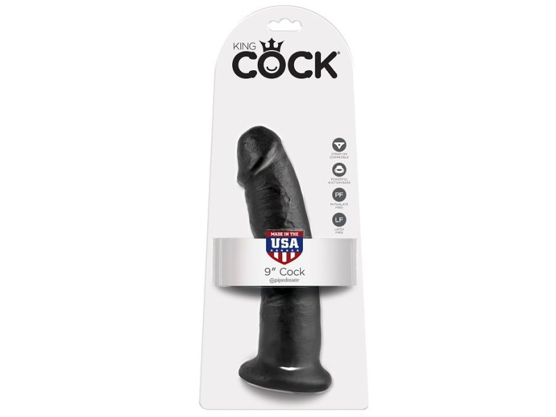 KING COCK - 9 DILDO BLACK 22.9 CM