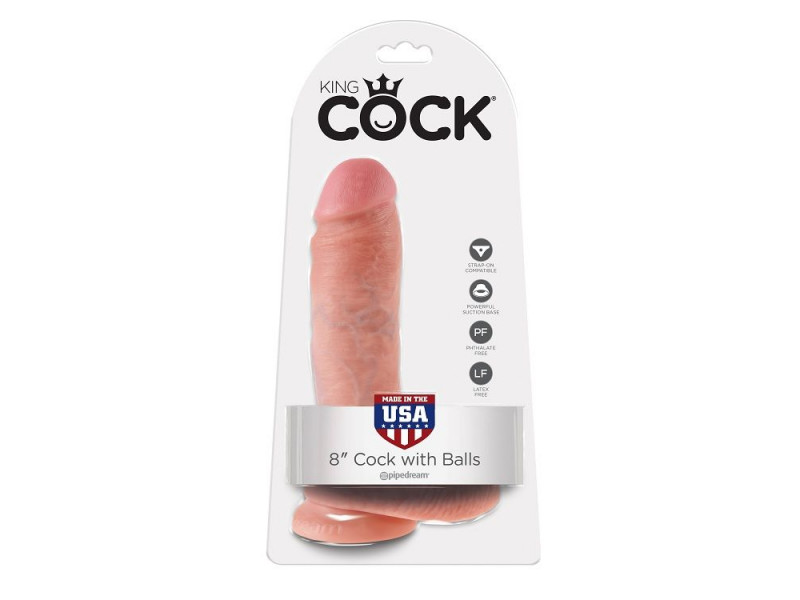 KING COCK - 8 DILDO FLESH WITH BALLS 20.3 CM