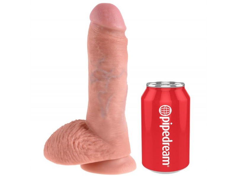 KING COCK - 8 DILDO FLESH WITH BALLS 20.3 CM