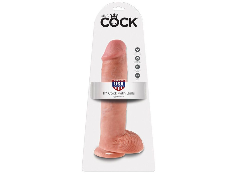 KING COCK - 11 DILDO FLESH WITH BALLS 28 CM