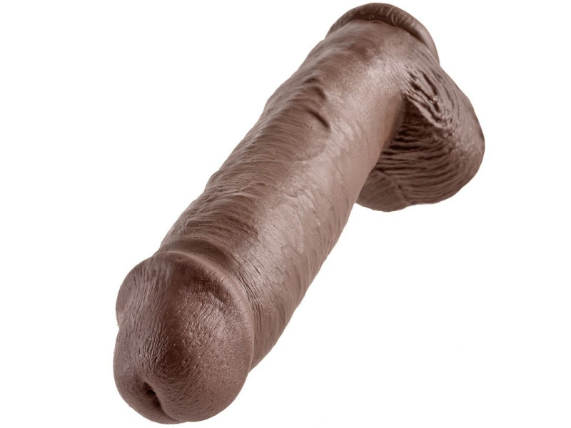 KING COCK - 11 DILDO BROWN WITH BALLS 28 CM