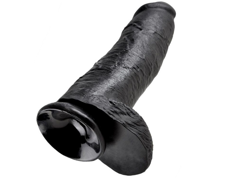 KING COCK - 12 DILDO BLACK WITH BALLS 30.48 CM