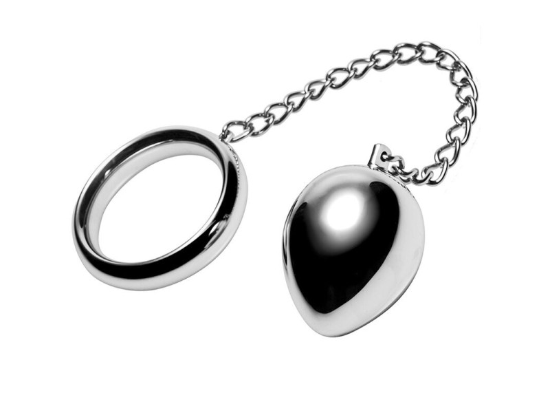 METAL HARD - COCK RING 40MM + CHAIN WITH METAL BALL