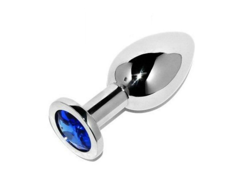 METAL HARD - ANAL PLUG DIAMOND BLUE SMALL 5.71CM