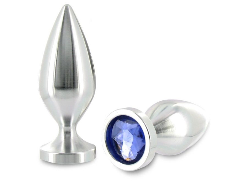 METAL HARD - ANAL PLUG ALIMINUM COLOR CRYSTAL LARGE 10.16CM