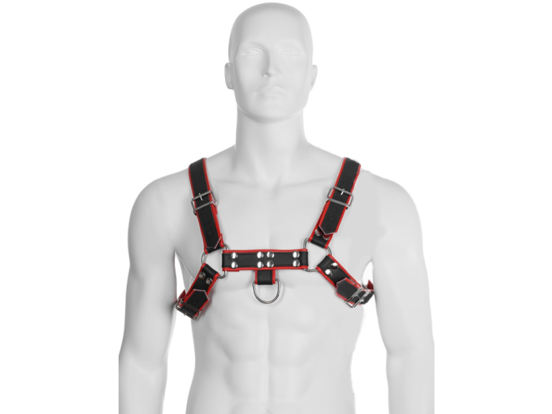 LEATHER BODY - CHAIN HARNESS III BLACK / RED