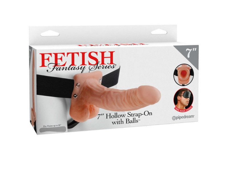 FETISH FANTASY SERIES - SERIES 7 HOLLOW STRAP-ON WITH BALLS 17.8CM FLESH