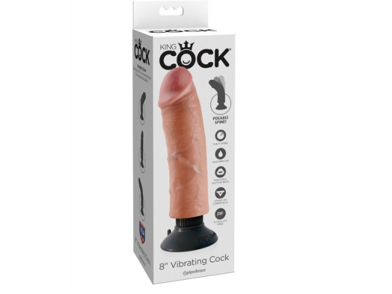 KING COCK - 20.32 CM VIBRATING COCK FLESH