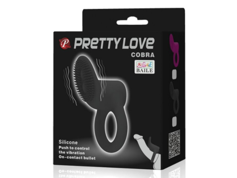 PRETTY LOVE - COBRA VIBRATOR RING BLACK