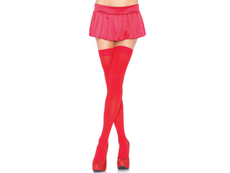 LEG AVENUE - NYLON THIGH HIGHS RED