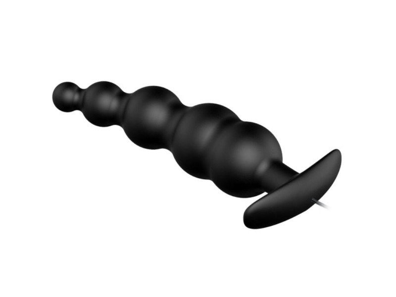 PRETTY LOVE - ANAL PLUG SILICONE EXTRA STIMULATION AND 12 VIBRATION MODES BLACK REMOTE CONTROL