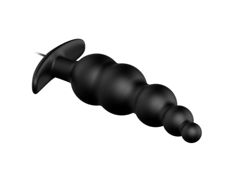 PRETTY LOVE - ANAL PLUG SILICONE EXTRA STIMULATION AND 12 VIBRATION MODES BLACK REMOTE CONTROL