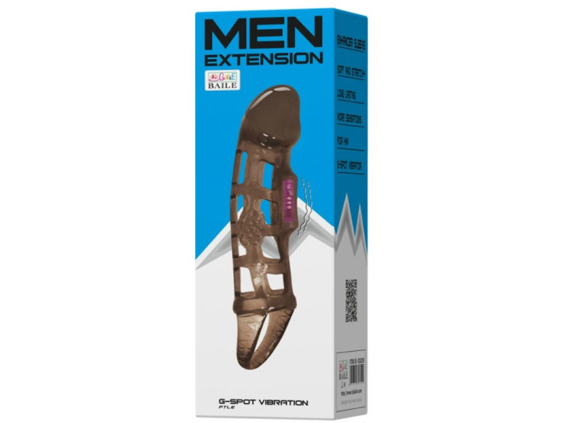 BAILE - PENIS EXTENSION SLEEVE WITH VIBRATION AND STRAP 13.5 CM