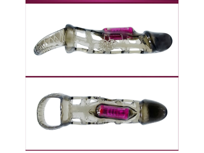 BAILE - PENIS EXTENSION SLEEVE WITH VIBRATION AND STRAP 13.5 CM