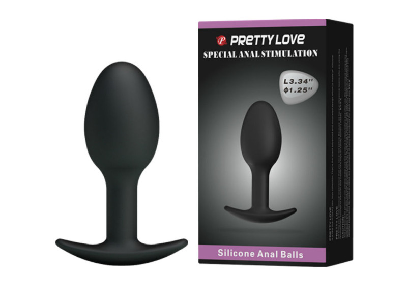 PRETTY LOVE - SILICONE ANAL PLUG 6.5 CM BLACK