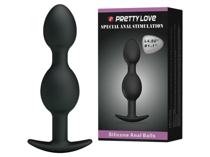 PRETTY LOVE - SILICONE ANAL BALLS 12.5 CM BLACK