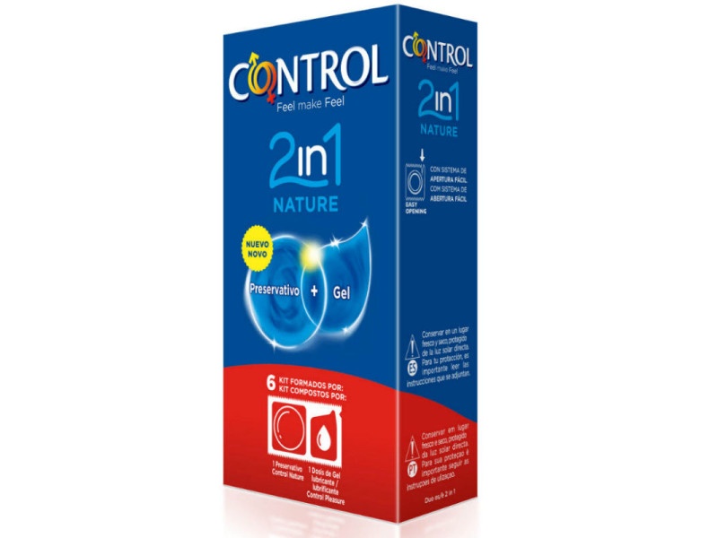 CONTROL - DUO NATURA 2-1 PRESERVATIVE + GEL 6 UNITS