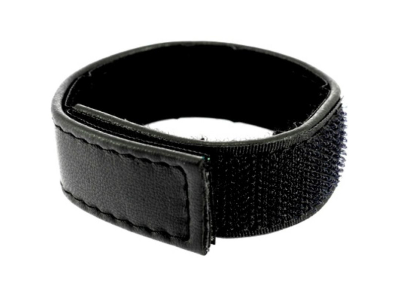 LEATHER BODY - ADJUSTABLE LEATHER STRAP WITH VELCRO FOR PENIS BLACK