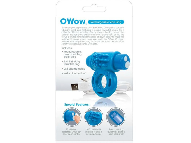 SCREAMING O - RING VIBRATOWOW RECHARGEABLE BLUE