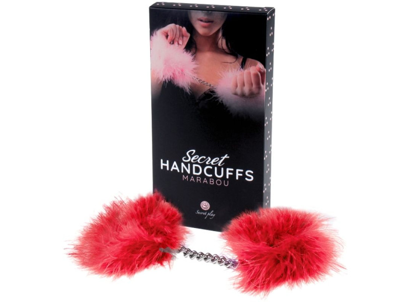 SECRETPLAY - RED MARABOU HANDCUFFS