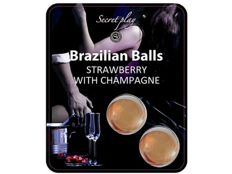 SECRETPLAY - STRAWBERRY AND CHAMPAGNE BRAZILIAN BALLS SET