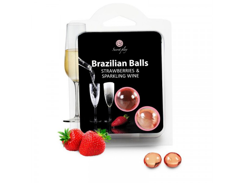 SECRETPLAY - STRAWBERRY AND CHAMPAGNE BRAZILIAN BALLS SET