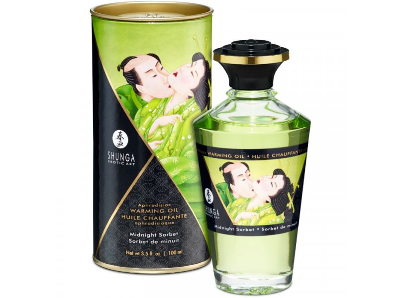 SHUNGA - MASSAGE OIL WITH HEAT EFFECT MIDNIGHT SORBT FLAVOR 100 ML