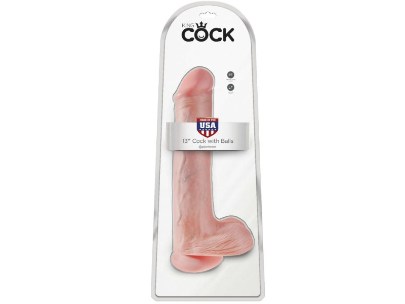 KING COCK - DILDO WITH BALLS 33 CM FLESH