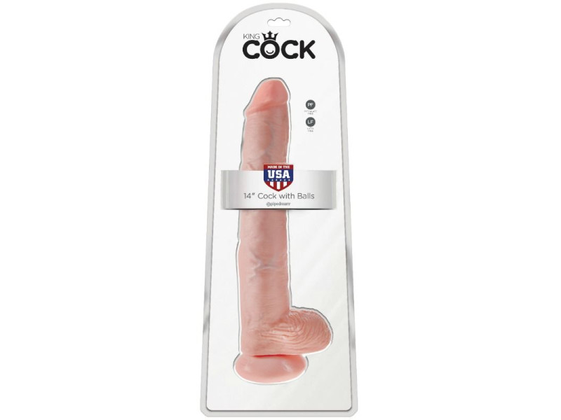 KING COCK - DILDO WITH BALLS 35.6 CM FLESH