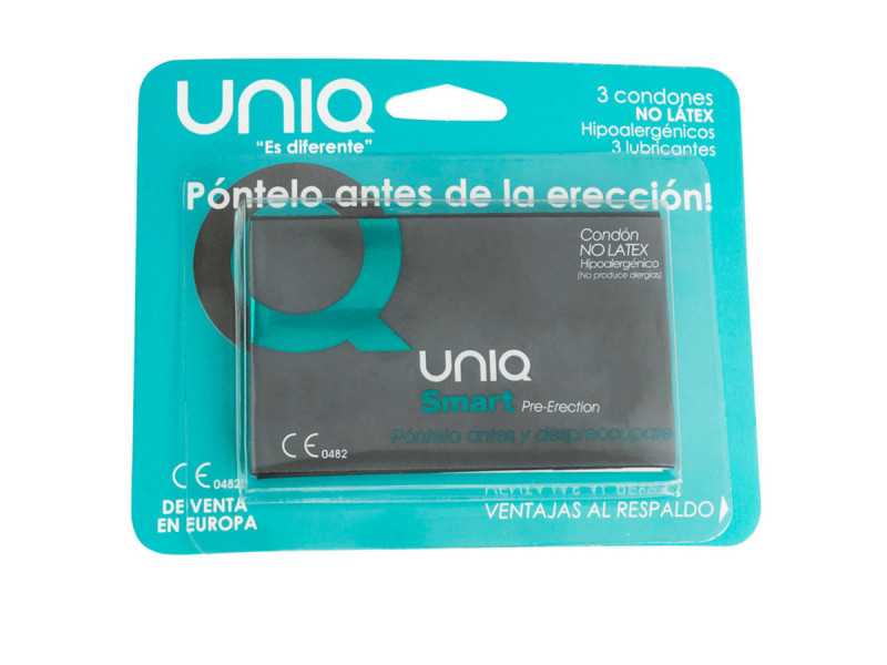 UNIQ - SMART LATEX FREE PRE-ERECTION CONDOMS 3 UNITS