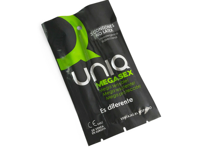 UNIQ - MEGASEX LATEX FREE SENSITIVE CONDOMS 3 UNITS