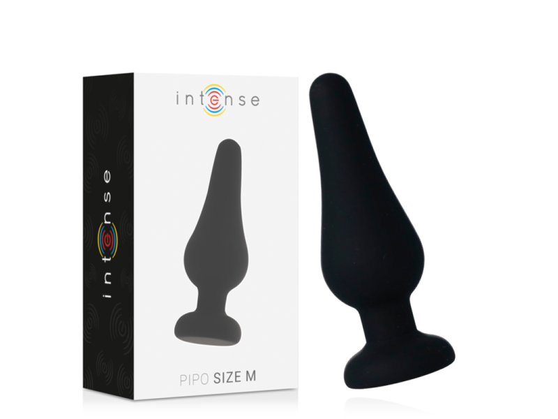 INTENSE - ANAL PLUG PIPO M BLACK SILICONE 11 CM