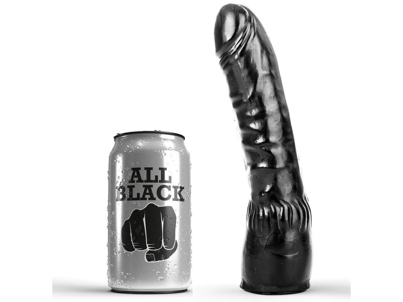 ALL BLACK - DILDO BLACK REALISTIC 20 CM