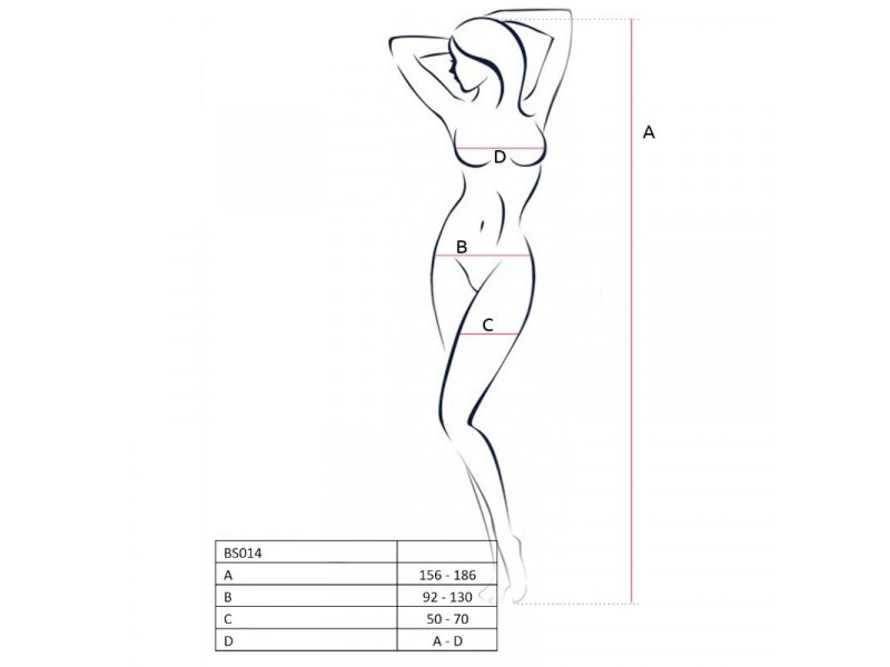 PASSION - WOMAN BS014 WHITE BODYSTOCKING ONE SIZE