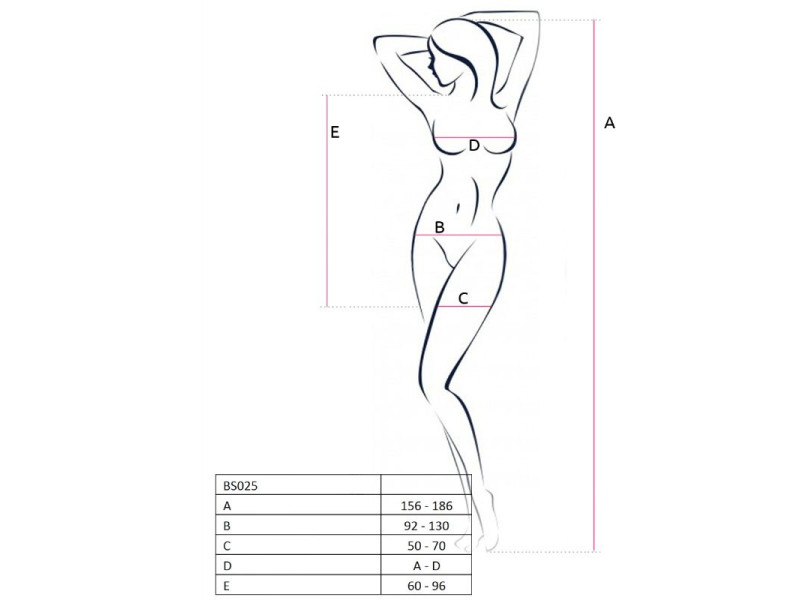 PASSION - WOMAN BS025 BODYSTOCKING WHITE DRESS STYLE ONE SIZE