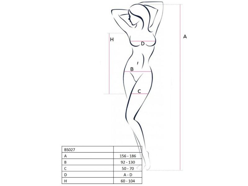 PASSION - WOMAN BS027 BODYSTOCKING WHITE DRESS STYLE ONE SIZE