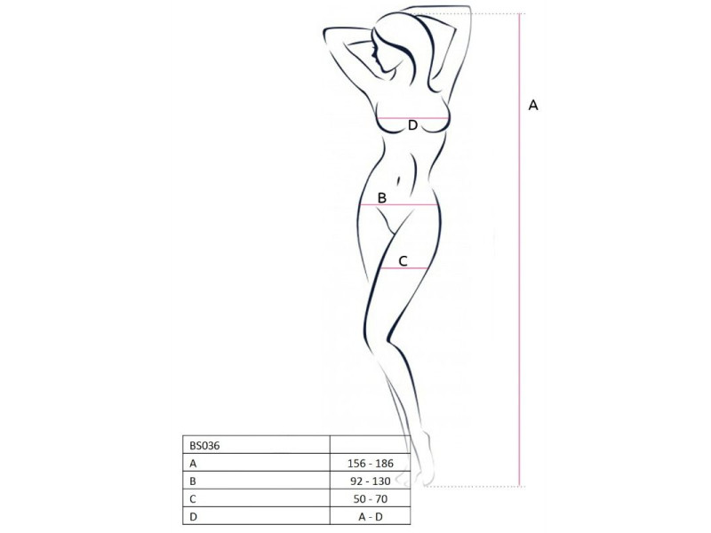 PASSION - WOMAN BS036 WHITE BODYSTOCKING ONE SIZE