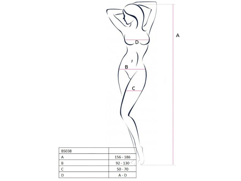 PASSION - WOMAN BS038 WHITE BODYSTOCKING ONE SIZE