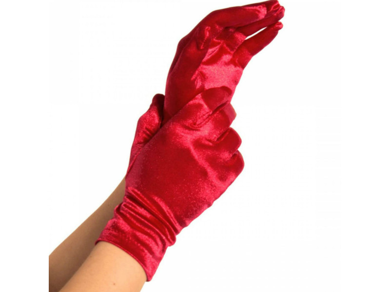 LEG AVENUE - SATIN GLOVES RED