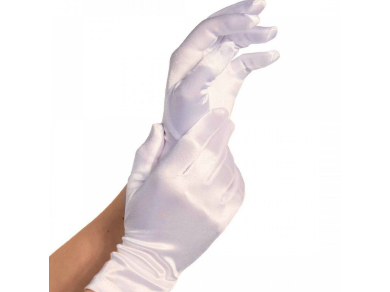 LEG AVENUE - SATIN GLOVES WHITE