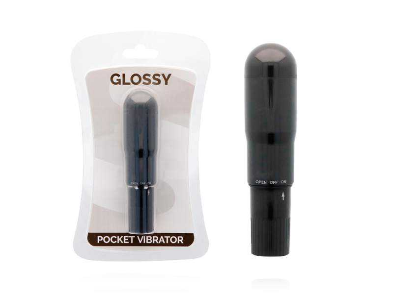 GLOSSY - POCKET VIBRATOR BLACK