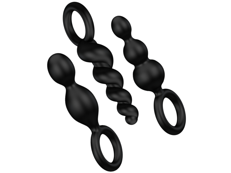 SATISFYER - ANAL PLUGS SET 3 PCS BLACK