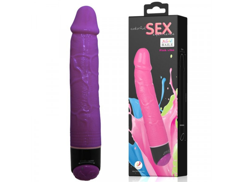 BAILE - COLORFUL SEX LILAC REALISTIC VIBRATOR 23 CM