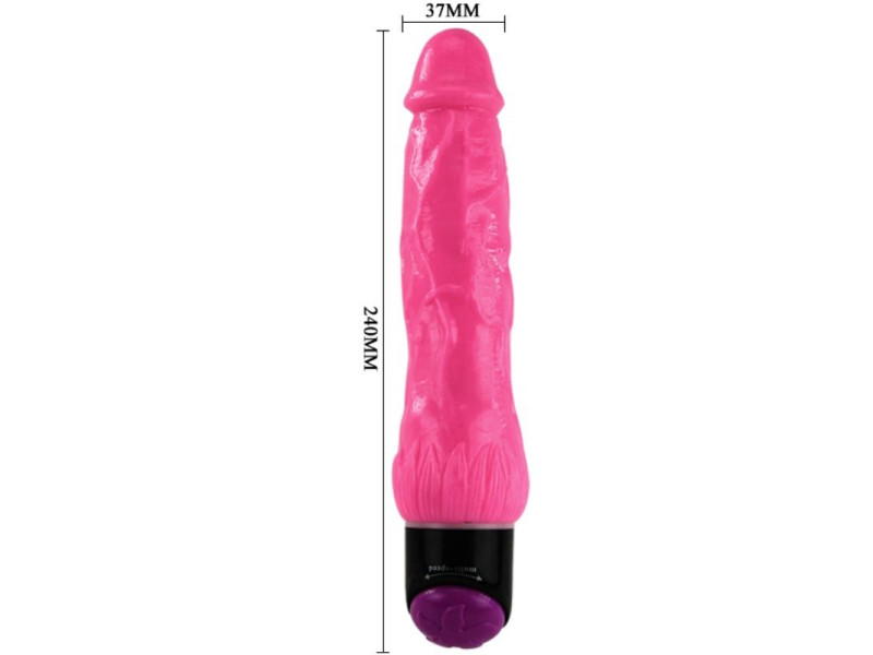 BAILE - COLORFUL SEX REALISTIC VIBRATOR PINK 24 CM