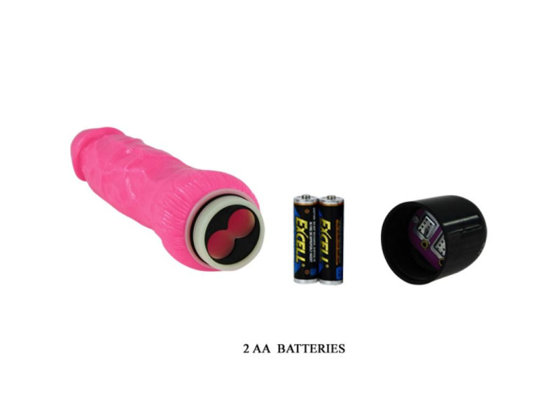 BAILE - COLORFUL SEX REALISTIC VIBRATOR PINK 24 CM