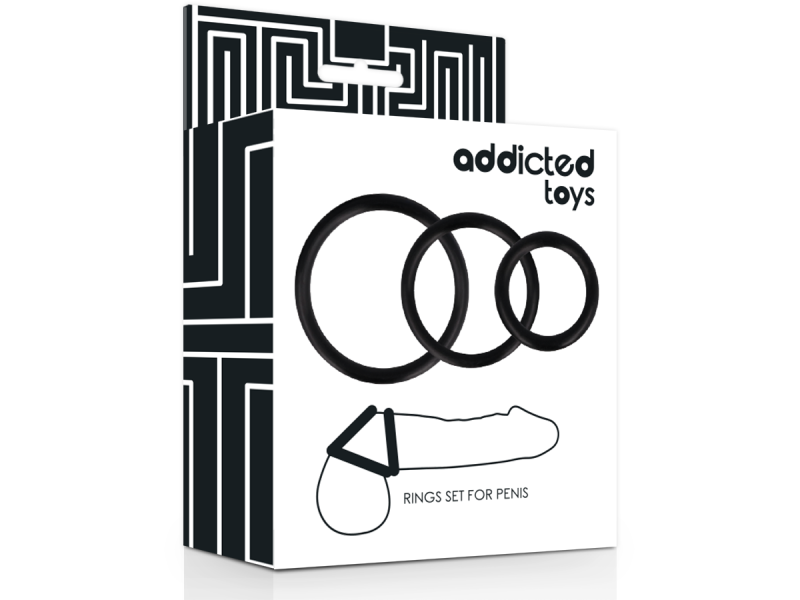 ADDICTED TOYS - RINGS SET FOR PENIS BLACK