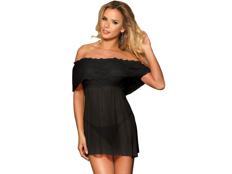 SUBBLIME - DRESSES SHORT DRESS + THONG BLACK L/XL